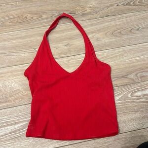 Halter red crop top